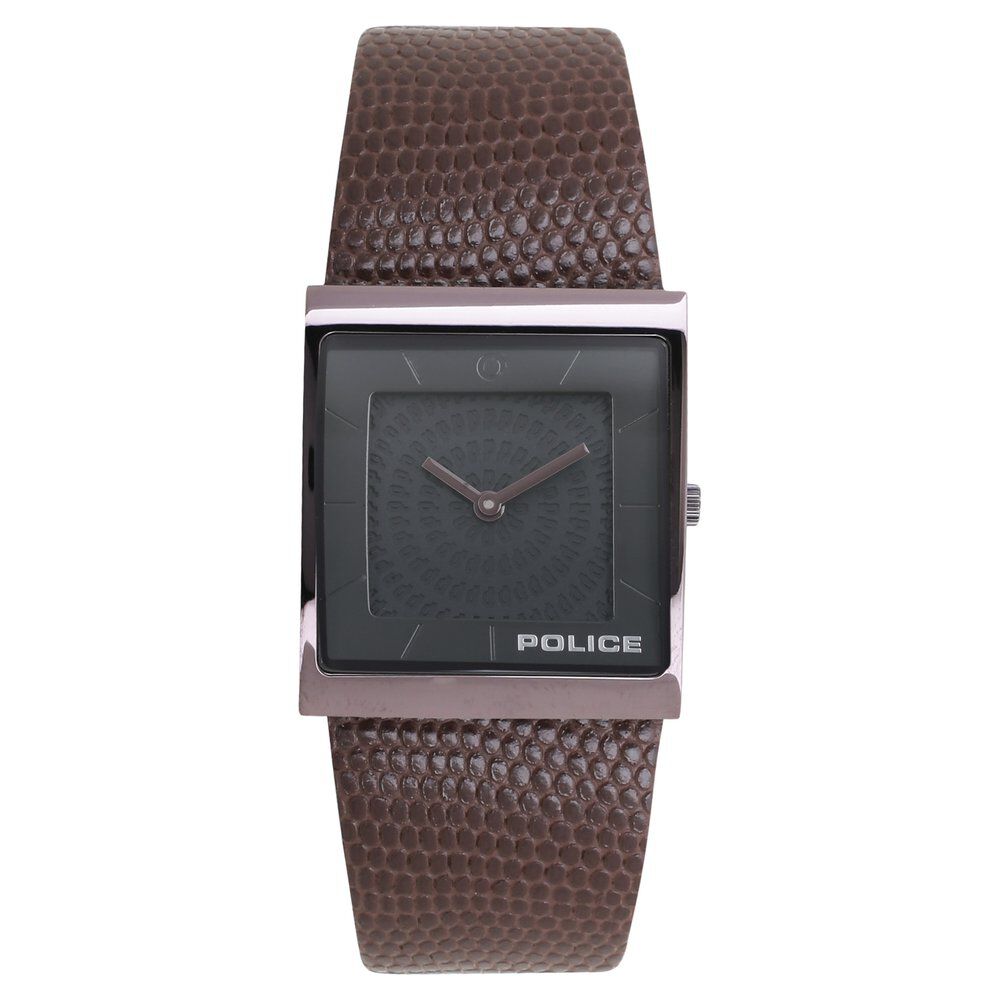 Buy Online Police Quartz Analog Black Dial Leather Strap Watch for