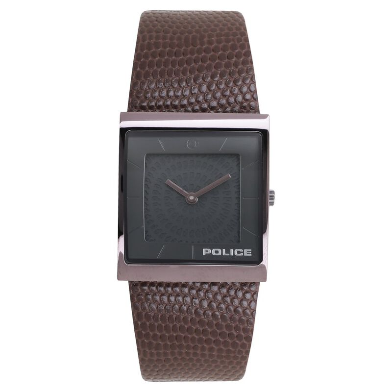 Police Quartz Analog Black Dial Leather Strap Watch for Men