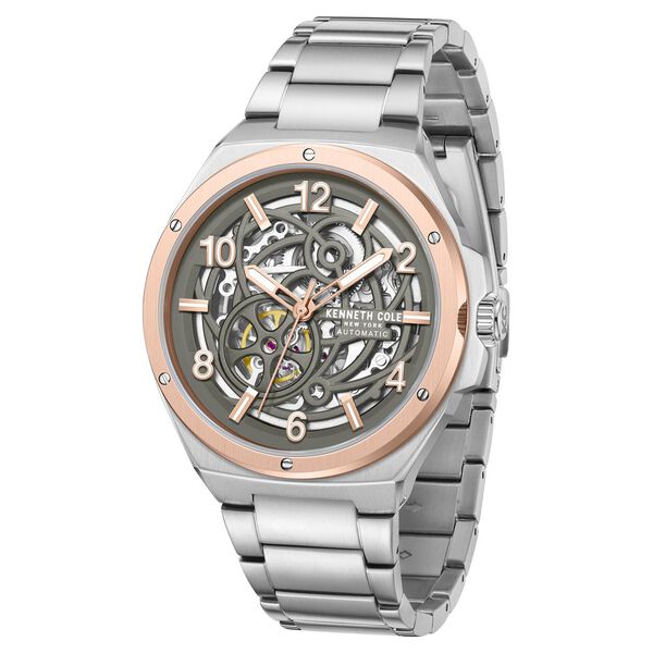 Kenneth Cole Automatic Grey Dial With Silver Stainless Steel Strap Watch For Men - image number 1
