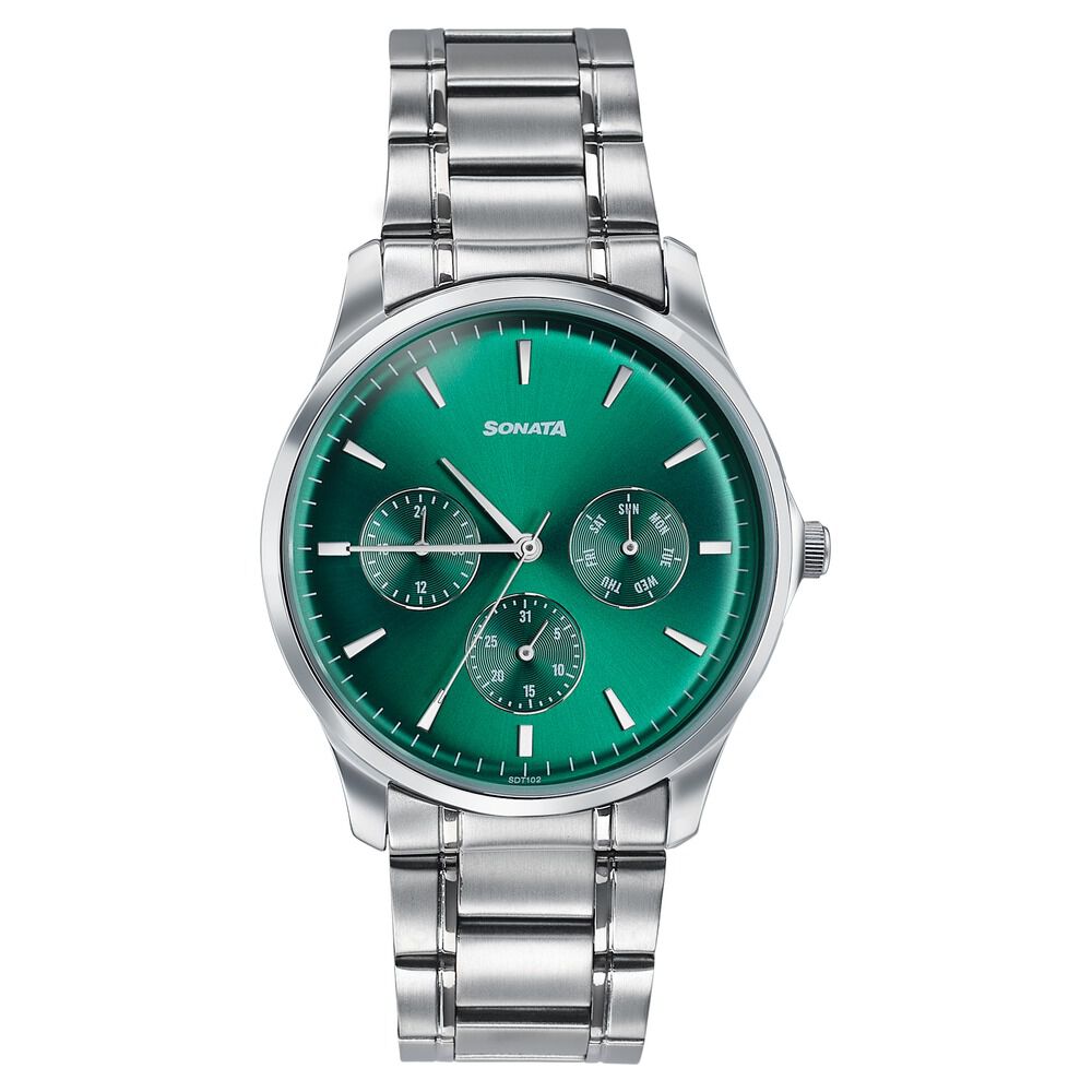 Sonata Men�s Work Wear emerald green dial Watch - Premium Multifunction design for everyday style-picture-25
