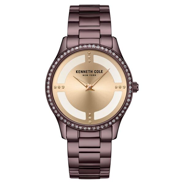 Kenneth Cole Quartz Analog Silver Dial Brown Stainless Steel Strap Watch For Women - image number 0