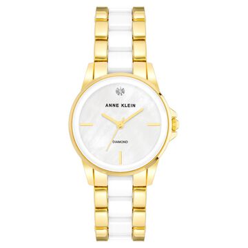 Anne Klein Quartz Analog Mother of Pearl Dial Multicoloured Metal Strap Watch For Women