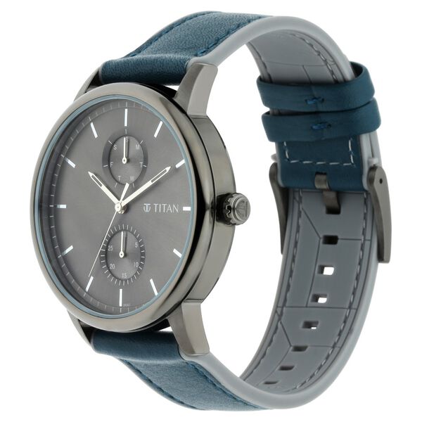Titan Athleisure Grey Dial Quartz Multifunction Leather Strap watch for Men - image number 2