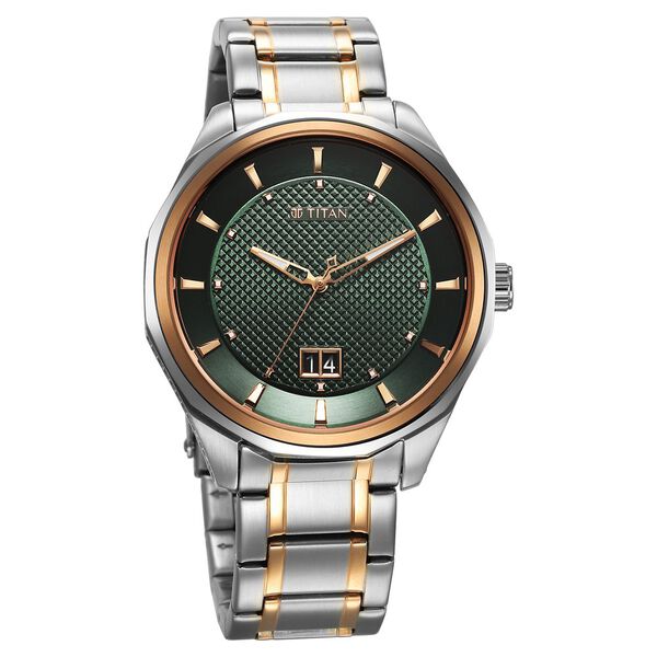 Titan Regalia Opulent Quartz Analog with Date Green Dial With Two Toned Stainless Steel Strap Watch For Men - image number 1