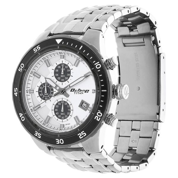 Titan Chrono Silver Chrono Stainless Steel Strap watch for Men - image number 1