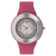 SF Quartz Analog Silver Dial Plastic Strap Watch for Women