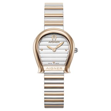 Aigner Quartz Analog Silver Dial Two Toned Stainless Steel Strap Watch For Women