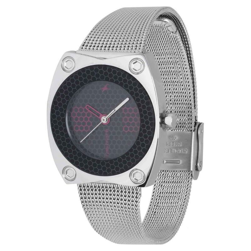 Fastrack Quartz Analog Black Dial Stainless Steel Strap Watch for Girls - image number 1