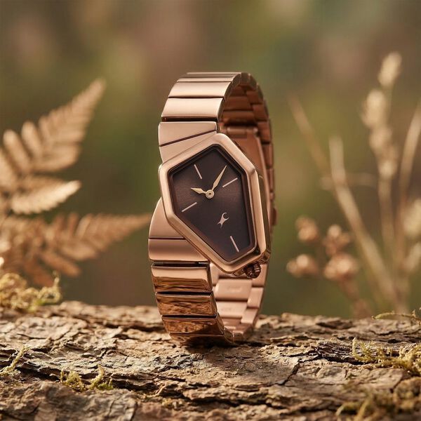 Fastrack Wild Quartz Analog Brown Dial Brown Stainless Steel Strap Watch For Girls - image number 1