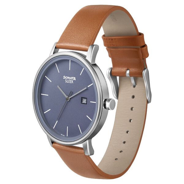 Sonata Quartz Analog with Date Leather Strap Watch for Men - image number 1