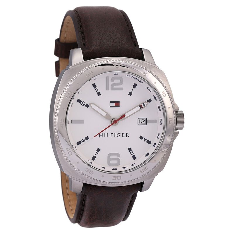 Tommy Hilfiger Quartz Analog with Date White Dial Silicone Strap Watch for Men - image number 1