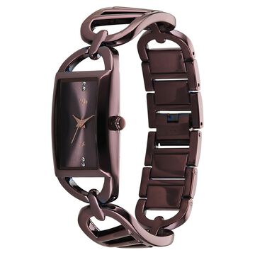 Vyb Striker By Fastrack Quartz Analog Brown Dial Brown Metal Strap Watch For Girls