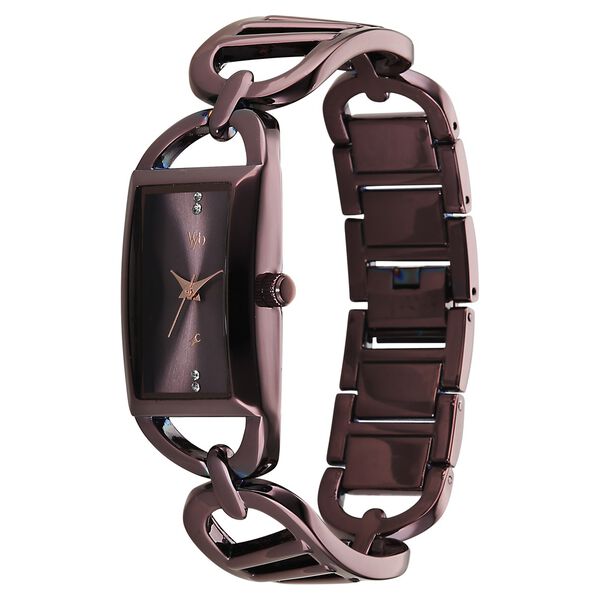 Vyb Striker By Fastrack Quartz Analog Brown Dial Brown Metal Strap Watch For Girls - image number 2