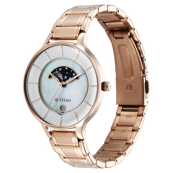 Titan Premium Workwear White Dial Analog Date Stainless Steel Strap Watch for Women - image number 2