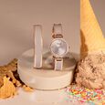 Sonata Poze Quartz Analog Grey Dial Two Toned Kada Strap Watch For Women