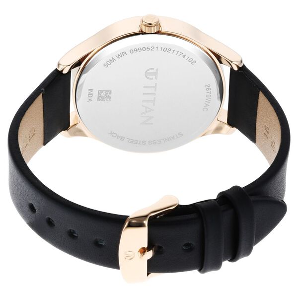 Titan Wander Black Dial Analog Leather Strap watch for Women - image number 4