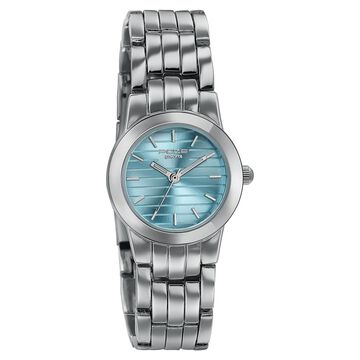 Poze Poze Quartz Analog Blue Dial Silver Metal Strap Watch For Women