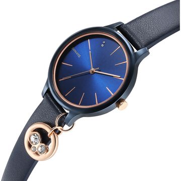 Sonata Blush Quartz Analog Blue dial Leather Strap Watch for Women