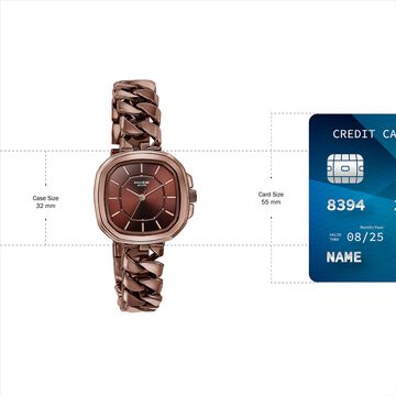 Sonata Poze Quartz Analog Brown Dial Metal Strap Watch For Women