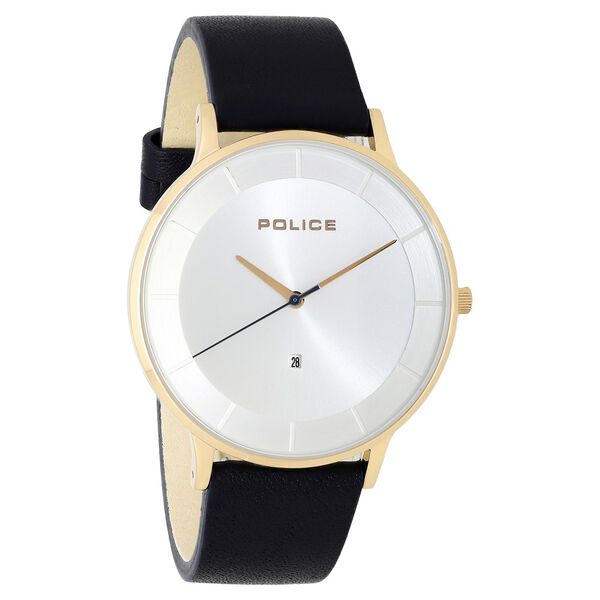 Police Quartz Analog Silver Dial Leather Strap Watch for Men - image number 1
