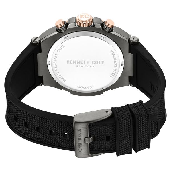 Kenneth Cole Quartz Multifunction Grey Dial Black Colour Silicone Strap Watch For Men - image number 4