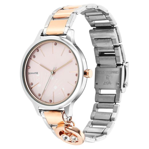 Sonata Blush Quartz Analog Pink dial Stainless Steel Strap Watch for Women - image number 1