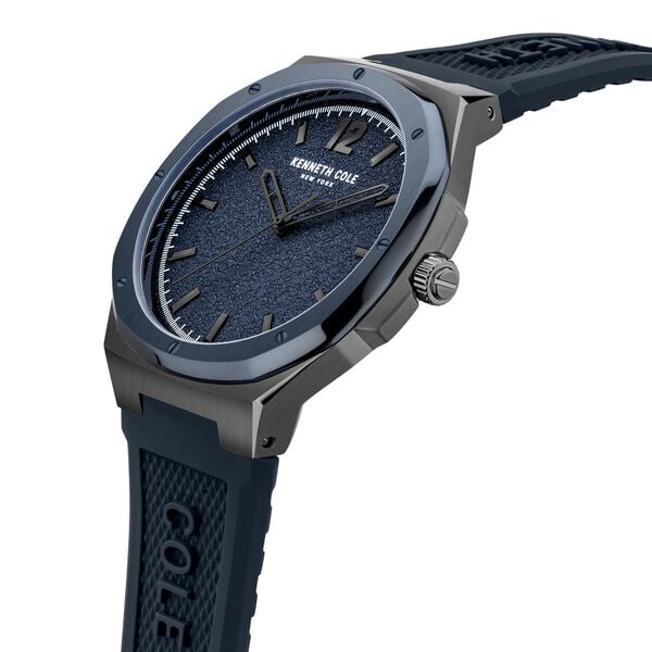 Kenneth Cole Quartz Analog Blue Dial Silicone Strap Watch for Men - image number 1