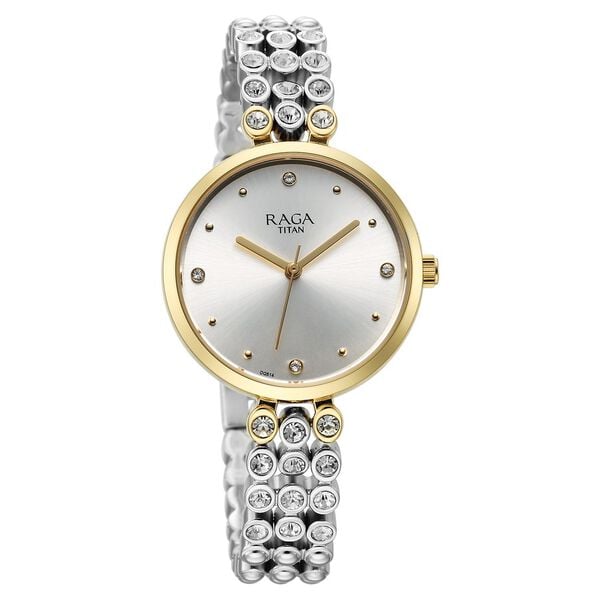 Titan Raga Showstopper Quartz Analog Silver Dial Metal Strap Watch for Women - image number 1