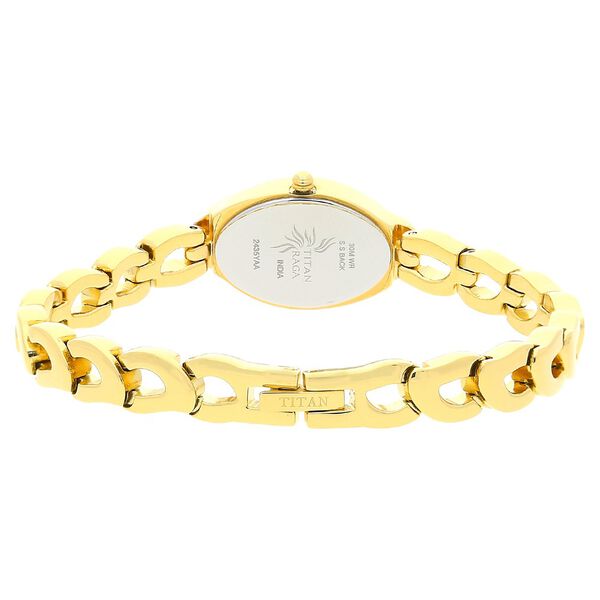 Titan Quartz Analog White Dial Metal Strap Watch for Women - image number 3