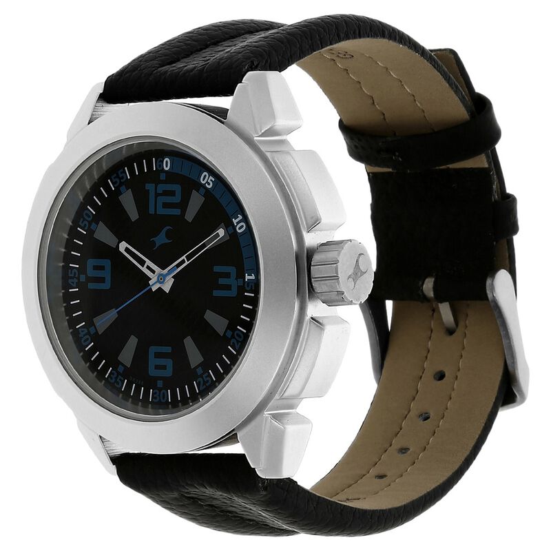 Fastrack Quartz Analog Black Dial Leather Strap Watch for Guys - image number 1