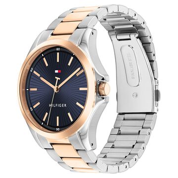 Tommy Hilfiger Quartz Analog Blue Dial Two Toned Stainless Steel Strap Watch For Men