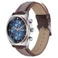 Sonata Festive Quartz Multifunction Blue Dial Brown Leather Strap Watch For Men - image number 2