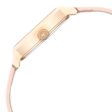 Fastrack Uptown Retreat Quartz Analog Pink Dial Leather Strap Watch for Girls