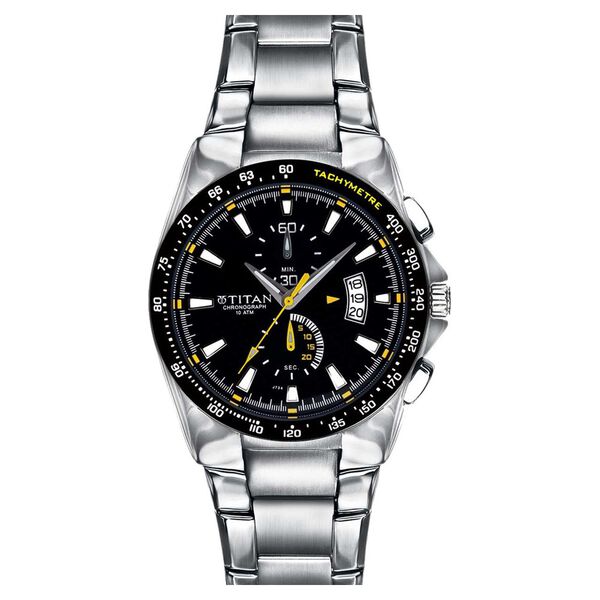 Titan Quartz Chronograph Black Dial Watch for Men - image number 0
