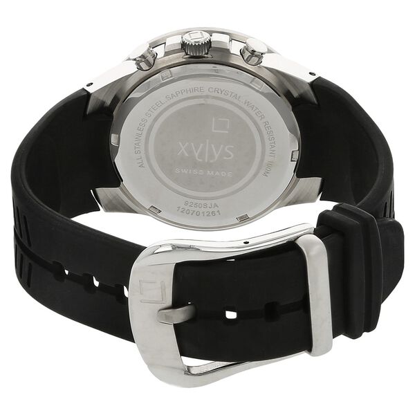 Xylys Swiss Chronograph Black Plastic Strap and Silver Dial Watch For Men - image number 3