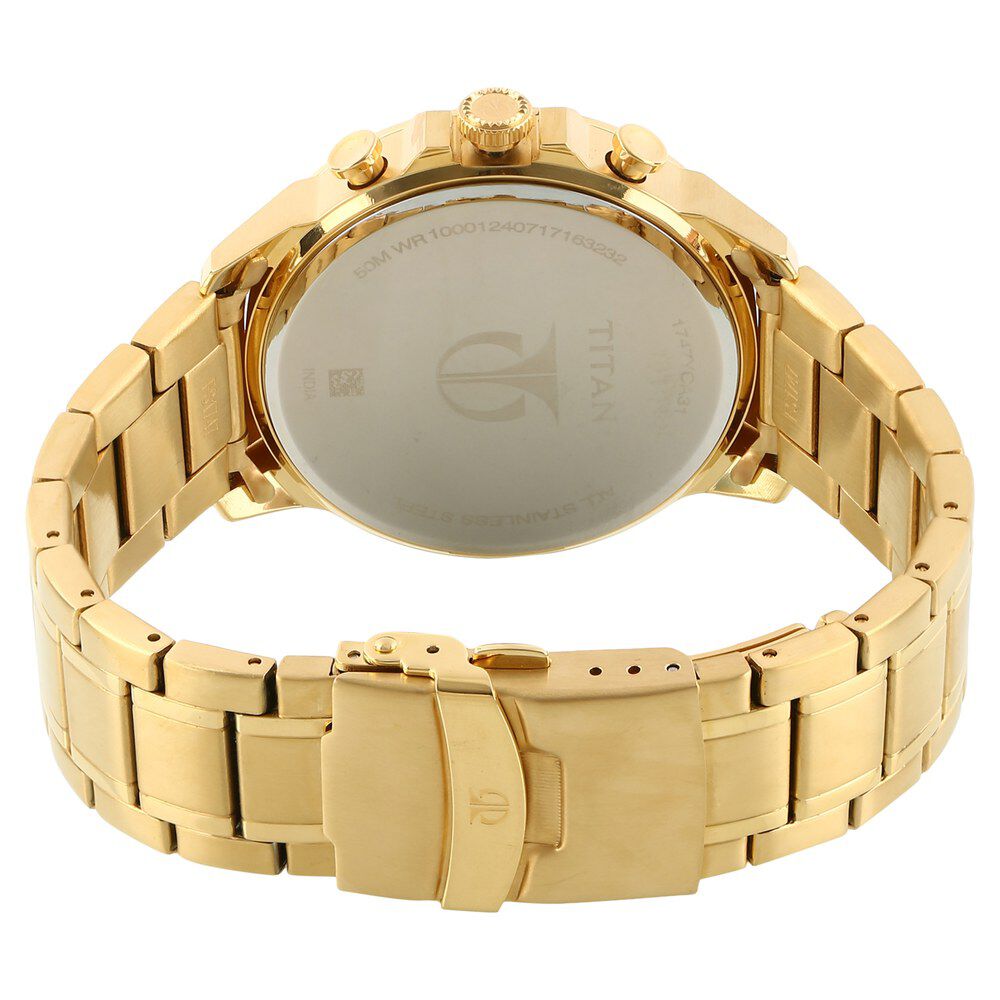 Titan watches gold best sale plated mens