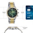 Sonata Festive Quartz Multifunction Green Dial Two Toned Metal Strap Watch For Men - image number 3