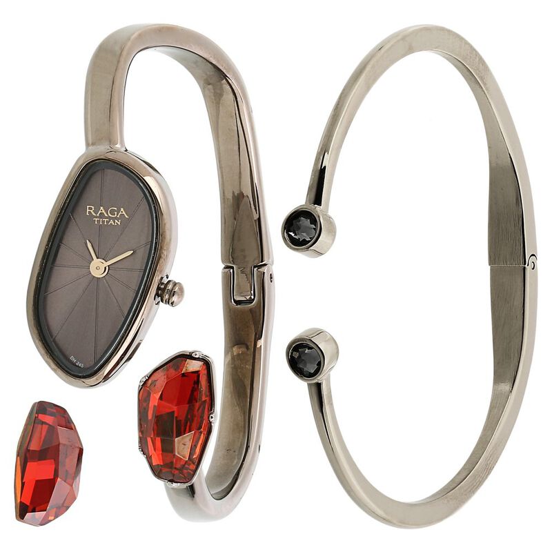 Titan Raga Espana Anthracite Dial Analog Bimetal Strap Watch for Women - image number 1