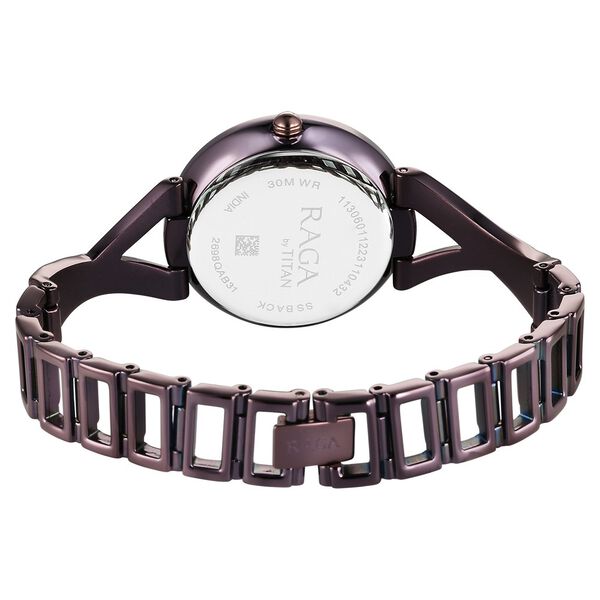 Titan Raga Chic Quartz Analog Brown Dial Metal Strap Watch for Women - image number 4