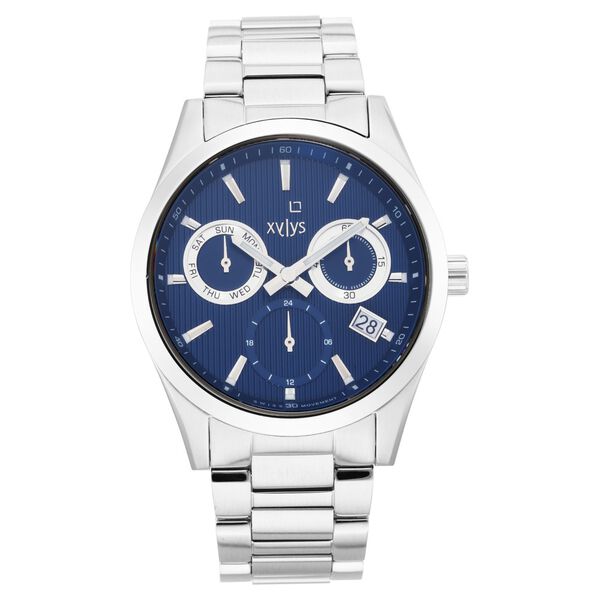 Xylys Swiss Multifunction Silver Stainless Steel Strap Blue Dial Watch For Men - image number 2
