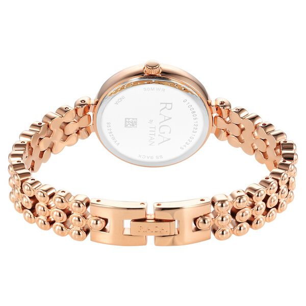Titan Raga Showstopper Quartz Analog Rose Gold Dial Metal Strap Watch for Women - image number 5