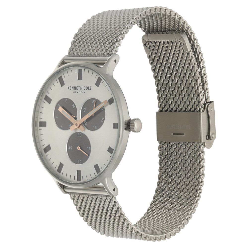 Buy Online Kenneth Cole Quartz Chronograph Silver Dial Stainless Steel Strap Watch for Men nckc14946014mn Titan