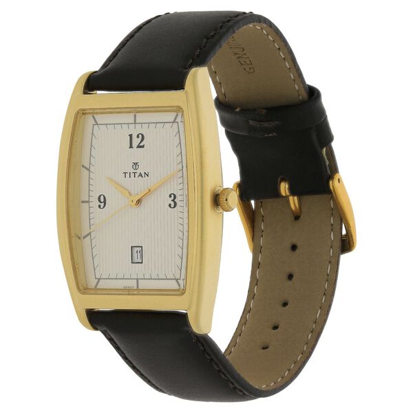 Titan White Dial Analog with DateLeather Strap watch for Men - image number 1