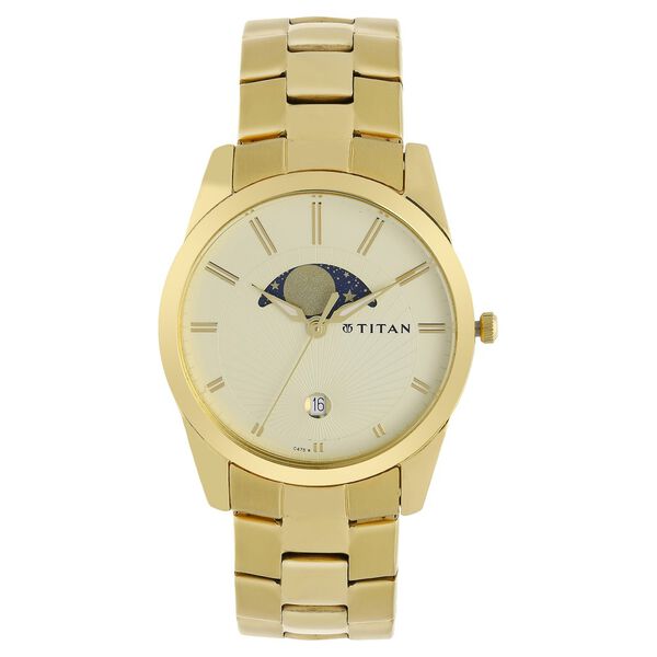 Titan Regalia Champagne Dial Analog Stainless SteelStrap watch forMen - image number 0