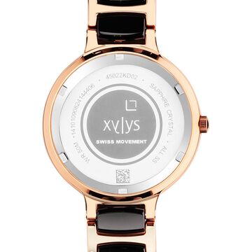 Xylys Swiss Analog Rose Gold Steel And Ceramic Strap Mother Of Pearl Dial Watch For Women