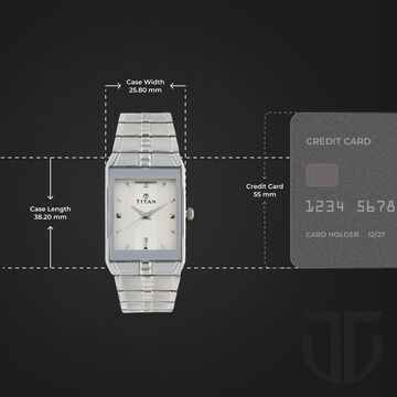 Titan Quartz Analog with Date White Dial Stainless Steel Strap Watch for Men
