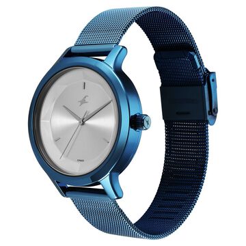 Fastrack Fleek Quartz Analog Silver Dial Stainless Steel Strap Watch For Girls