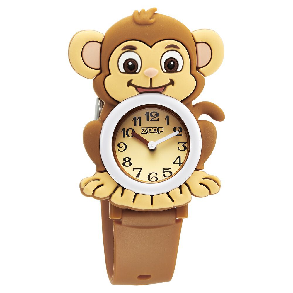 Buy Online Zoop Analog Monkey Watch with Brown Dial & Brown Strap