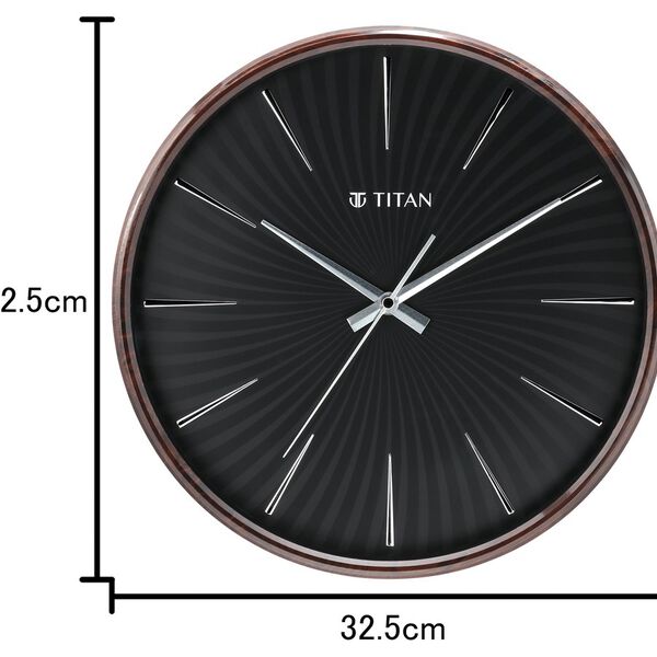Titan Contemporary Balck Wall Clock - 32.5 cm x 32.5 cm (Medium) - image number 5