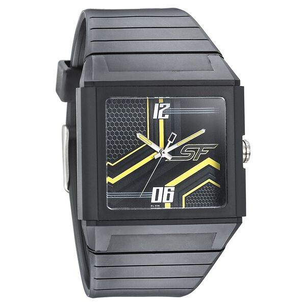 SF Turbo Quartz Analog Black Dial PU Strap Watch for Men - image number 0